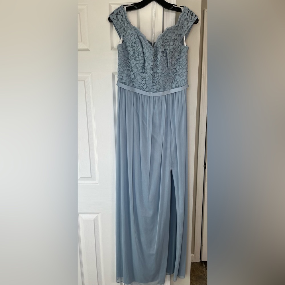David’s Bridal Dusty Blue Bridesmaid dress. Brand New with tags.
